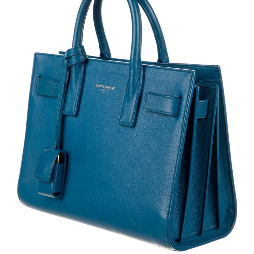 Authentic Saint Laurent Nano Sac Du Jour Purse - Blue